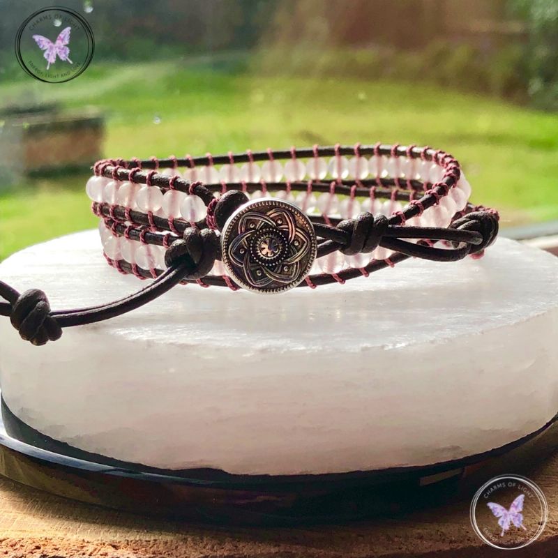 Rose Quartz 4mm Double Wrap Bracelet